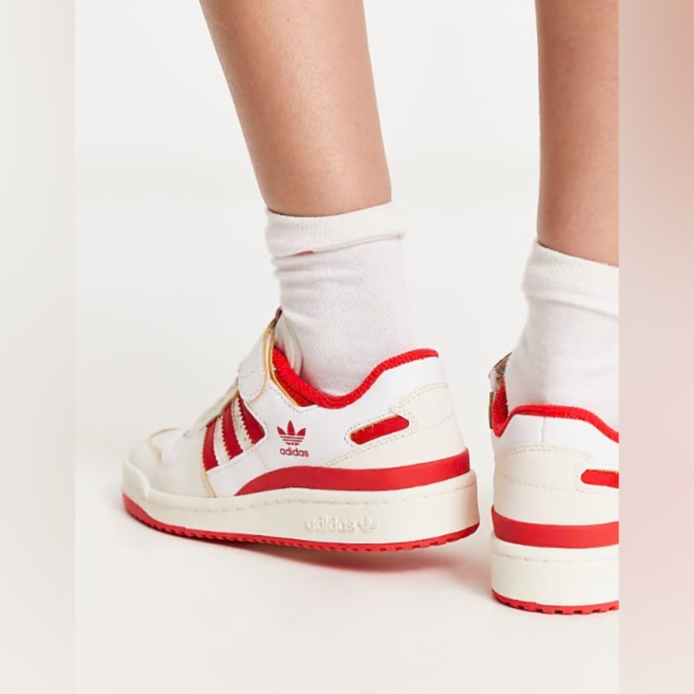 Adidas Women's Originals Forum 84 low sneakers in white and red Sneakers 6.5 - Picture 1 of 6